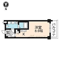 ランブラス衣笠 ワンルームの間取図画像