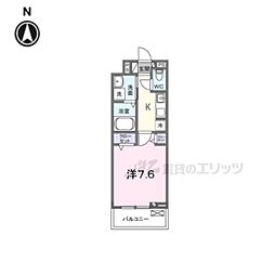 深草邸 1Kの間取図画像