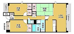 エカミーズJ・C 3LDKの間取図画像