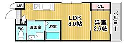 大阪市東住吉区西今川1丁目マンション 1LDKの間取図画像