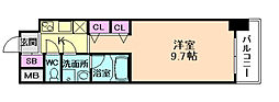 SAIL淀屋橋 1Kの間取図画像