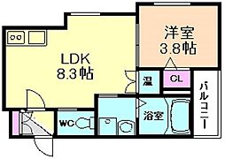 Faseciacastor 1LDKの間取図画像
