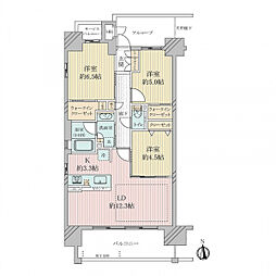 グランアッシュ我孫子前 3LDKの間取図画像