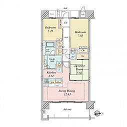 ローレルスクエア学研奈良登美ケ丘5 3LDKの間取図画像