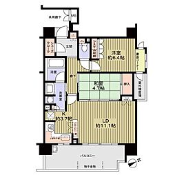 ブランズ帝塚山万代池公園 2LDKの間取図画像