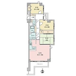 ローズヴィラ平野 3LDKの間取図画像