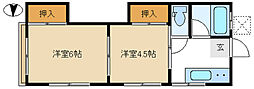 一富士荘 2Kの間取図画像