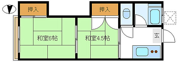 一富士荘 105｜東京都足立区梅島１丁目(賃貸アパート2DK・1階・29.00㎡)の写真 その1