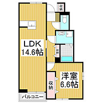 長野県松本市梓川倭（賃貸アパート1LDK・1階・51.05㎡） その2