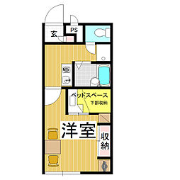 レオパレスエスポワール 1Kの間取図画像