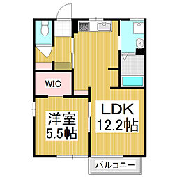 ドルフ野口1 1LDKの間取図画像
