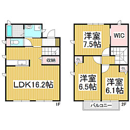 マストタウン安曇野A 3LDKの間取図画像