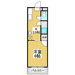アルファ2 1Kの間取図画像