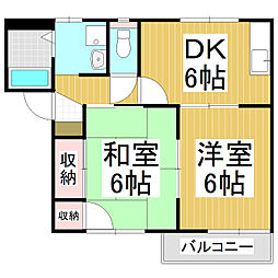 タウン島高A 2DKの間取図画像