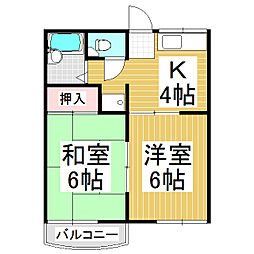 ピュアパレスあづみ野 2Kの間取図画像