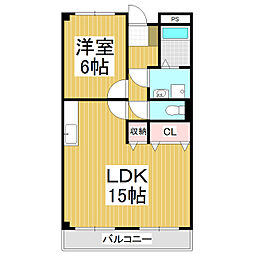 ファインオアシスアミー 1LDKの間取図画像