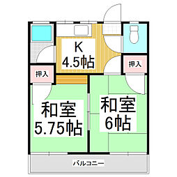 やさかゴパール 2Kの間取図画像