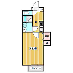メゾン柏矢 1Kの間取図画像