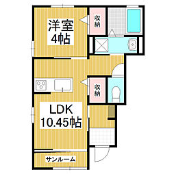 フェリーチェ北大町B 1LDKの間取図画像