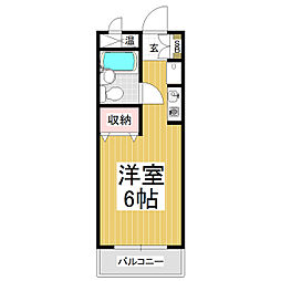 グリンピュア豊科B ワンルームの間取図画像