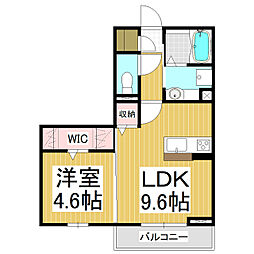 コンフォーティア塩尻大門 1LDKの間取図画像