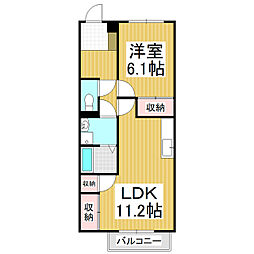 サープラス桜 1LDKの間取図画像
