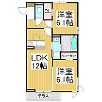 グランスクエア　III番館  ｜ 長野県長野市鶴賀（賃貸アパート2LDK・1階・55.33㎡） その2