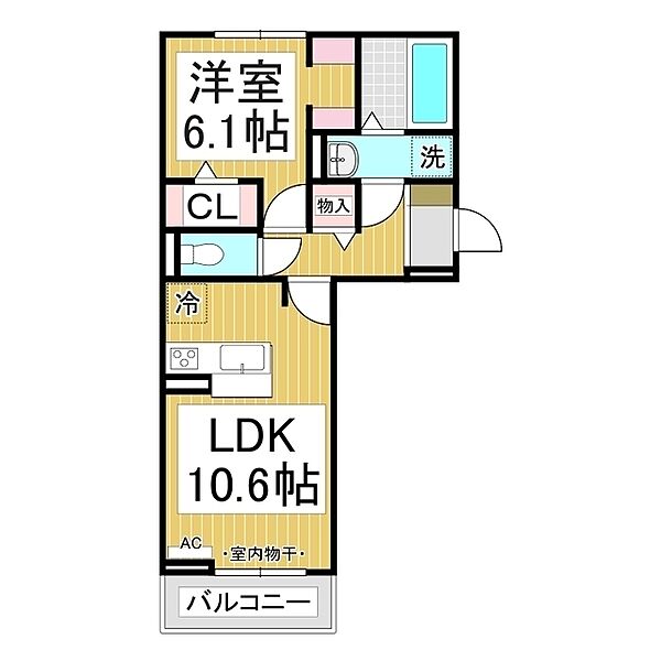 ファルコンベース若宮 ｜長野県長野市若宮2丁目(賃貸アパート1LDK・2階・42.93㎡)の写真 その2