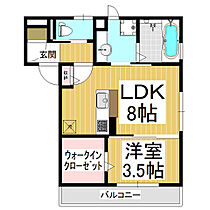 フラッツ・テラ東口  ｜ 長野県長野市中御所2丁目（賃貸アパート1LDK・2階・35.07㎡） その2