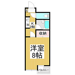 Ｆｉｚｚ 1階1Kの間取り