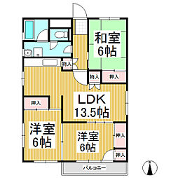 プラムハウス 3LDKの間取図画像