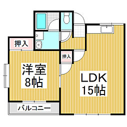 ドリームハイツ 1LDKの間取図画像