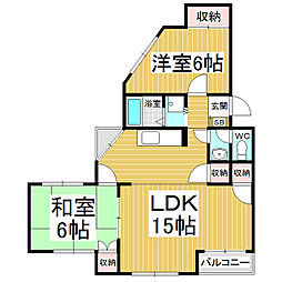 メゾン宮本 2LDKの間取図画像