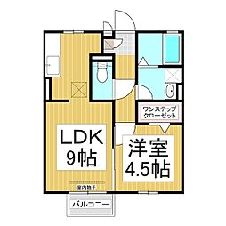 アネックス駒形A 1LDKの間取図画像