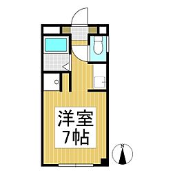 レジデンスKURASAWA 1Kの間取図画像