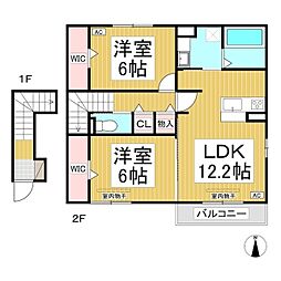 遊眠あがの 2LDKの間取図画像