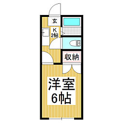 ブルーハイツ 1Kの間取図画像