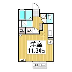 ジェネシス ワンルームの間取図画像