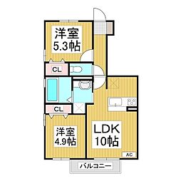 リラ・クレール3 2LDKの間取図画像