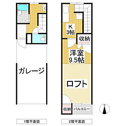 ハイクオリティ三輪B棟 1Kの間取図画像