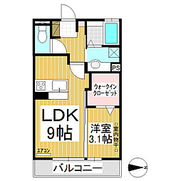 レセンテ塚田 1LDKの間取図画像