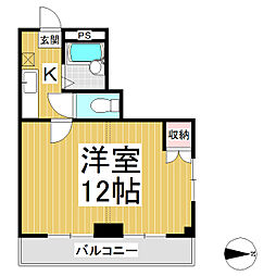 ハニービル 1Kの間取図画像