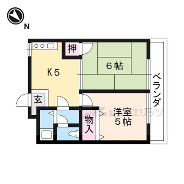 ジャンポール1 105｜滋賀県草津市川原3丁目(賃貸マンション2DK・1階・34.02㎡)の写真 その2