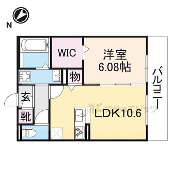 滋賀県栗東市綣5丁目(賃貸アパート1LDK・3階・43.41㎡)の写真 その2