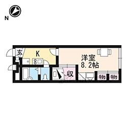 JR東海道・山陽本線 河瀬駅 徒歩10分の賃貸アパート 2階1Kの間取り