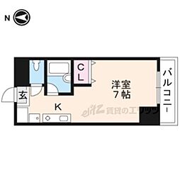 JR東海道・山陽本線 瀬田駅 徒歩4分の賃貸マンション 6階ワンルームの間取り