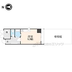 ロイヤルリゾート琵琶湖 ワンルームの間取図画像