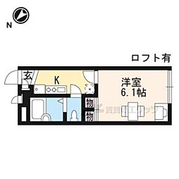レオパレスＴ＆ＳIII 2階1Kの間取り