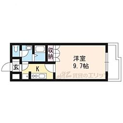 アーバンコーポラス土山 2階1Kの間取り