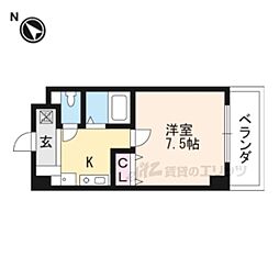 ＬＡＫＥ　ＳＱＵＡＲＥーI 3階1Kの間取り